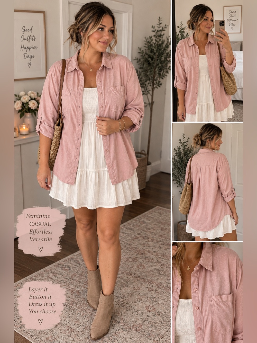 Love & Legend | Dusty Pink | Button Down Shirt | Plus Size 20